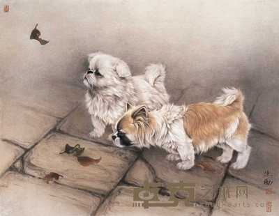 王申勇 双犬 镜心 55×83.5cm